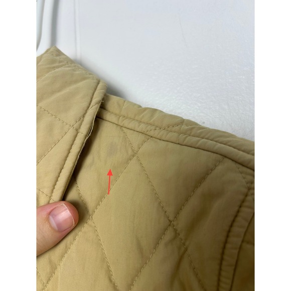 Vintage LL Bean Quilted Khaki Plaid Insulated Barn Coat Size Small - Picture 7 of 12